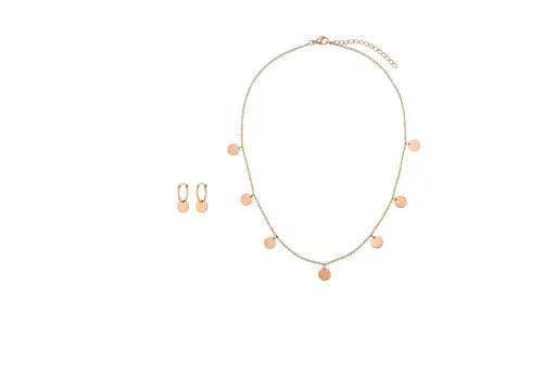Heideman Collier Set Kreise silberfarben (keine Angabe, inkl. Geschenkverpackung), Geschenkset für Damen mit Kette und Creole