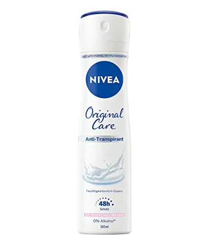 NIVEA Original Care Deodorant Spray 150ml - Deodorant für langanhaltenden Schutz und Frische bis zu 48 Stunden, sanfte Formel für gepflegte Haut und angenehmes Gefühl den ganzen Tag.