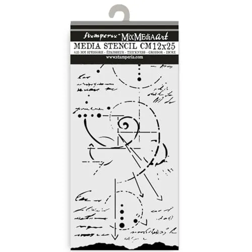 Stamperia - Thick Stencils for Scrapbooks, Albums, Cards, Bullet Journalling, and More, Flexible Material, Easy to Clean, Perfect for Hobbies, Crafts and Gifting (Silent Sea, Fossil)