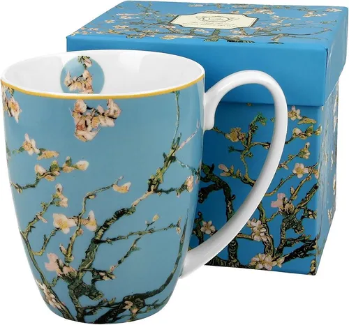 Duo-Gift Becher ALMOND BLOSSOM oder Sonnenblumen klassische SUNFLOWERS, Porzellan Becher MANDELBLÜTE klassische ALMOND BLOSSOM inspiriert von Van Gogh, MANDELBLÜTE Motiv Tee - Kaffee Tasse / Ideal als Geschenk