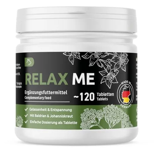 GreenPet Relax Me 120 Tabs – Beruhigungsmittel für Hunde als Snacks mit Baldrian & Johanniskraut, bei Angst, Stress, Autofahrt & Reise – Zur natürlichen Beruhigung & Entspannung