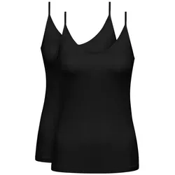 Mey Unterhemd PURE SENSE (2er Pack) schwarz L (XL) - Unterhemden aus feuchtigkeitsregulierendem Feinripp, körpernaher Schnitt für optimalen Tragekomfort und feminine Optik.