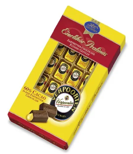 RCP Verpoorten Eierlikör Pralinés Zartbitter – 1 x 200 g – Alkoholhaltige Pralinen aus Zartbitter-Schokolade mit flüssiger Füllung