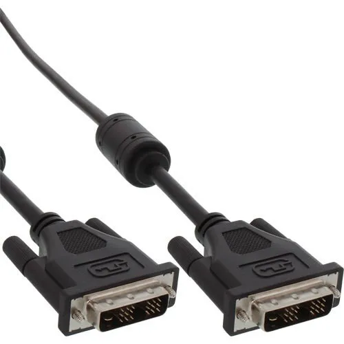 InLine DVI-D Kabel digital 18+1 St/St SingleLink 2 Ferrite schwarz 2m