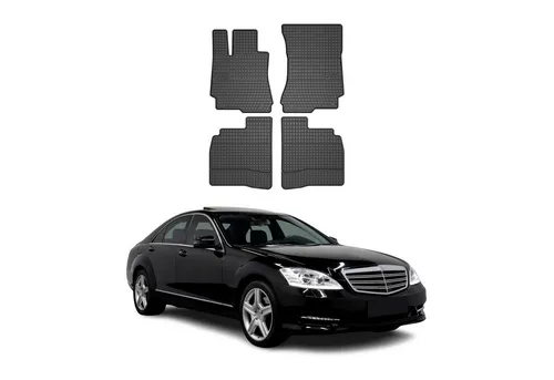 OMAC Auto-Fußmatten für Mercedes S Klasse W221 2005-2013 - Fahrzeugspezifische 3D-Automatten, rutschfest und wasserfest für optimalen Schutz. Einfach zu reinigen und geruchsneutral, ideal für einen gepflegten Innenraum.