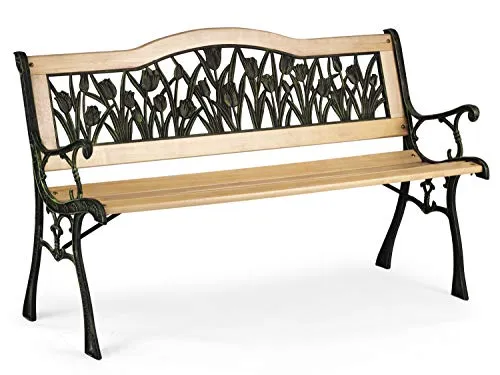 Sofotel Gartenbank Parkbank Tulpen Gardi aus Gusseisen