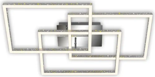 Briloner Leuchten FRAME - Wand- & Deckenleuchte mit Glitzereffekt - Deckenleuchte mit einzigartigem Glitzereffekt durch Laserlochoptik, dimmbar in 3 Stufen und schwenkbar für individuelles Lichtambiente.