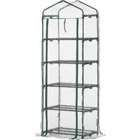 Furnicato Mini Foliengewächshaus mit 5 Regalen 69x49x193 cm - Kompaktes Gewächshaus für Garten oder Terrasse. Mit 5 Ebenen für optimales Pflanzenwachstum und stabiler PVC-Abdeckung für ideales Licht. Robuste Stahlrohre garantieren Langlebigkeit.