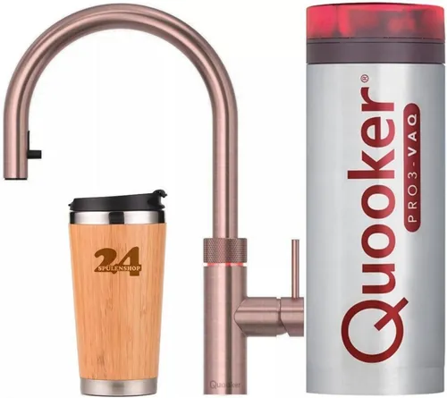 QUOOKER Flex VAQ PRO3 Küchenarmatur mit 100°C Kochfunktion und Zugauslauf