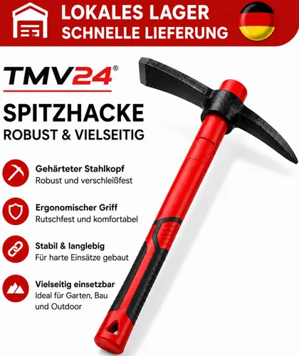 TMV24 Mini Kreuzhacke  Spitzhacke Fiberglasstiel Hacke 38cm