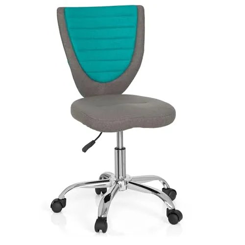hjh OFFICE 670630 Kinder-Schreibtischstuhl KIDDY Comfort - Höhenverstellbarer Bürostuhl für Kinder und Jugendliche mit bequemer Sitzpolsterung und strapazierfähigem Filzbezug; ideal für ergonomisches Sitzen am Schreibtisch.