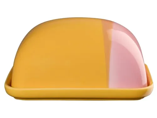 ASA SELECTION Butterdose joy - Passion Fruit Smoothie 15,5cm - Hochwertige Porzellan Butterdose in fröhlichem Gelb, ideal für stilvolles Servieren und Aufbewahren von Butter.