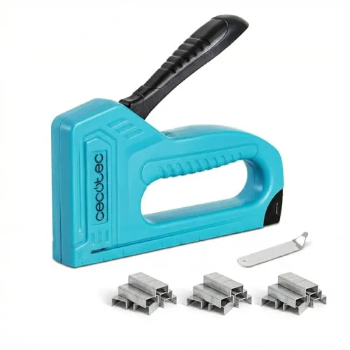 Cecotec Handtacker FastTacker. Leicht & ergonomisch, für verschiedene Klammergrößen, inkl. 3000 Klammern, Entklammerer, ideal für Möbel, Stoff, Holz, Deko & schnelle Reparaturen im Haushalt & DIY