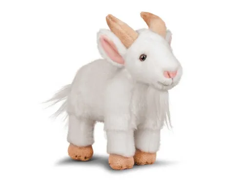 Animigos 37567 Plüschtier Ziege weiß – Realistisches Stofftier - Stofftier aus der World of Nature Serie mit naturgetreuem Design und kuschelig weichem Fell. Ideal für Kinder und Sammler, Größe: ca. 24 cm.