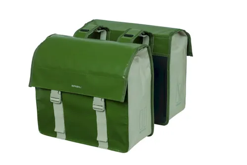 Basil B.V. Unisex – Erwachsene Urban Gepäckträgertaschen, Moss Green/Sand - Fahrradtaschen mit stilvollem Design, abnehmbarem Schultergurt und hohem Komfort für Radfahrer.