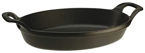 STAUB Oval Auflaufform mit 2 Griffen, 37 cm - Hochwertige Gusseisen-Auflaufform für alle Herdarten inkl. Induktion, perfekt zum energiesparenden Kochen und stilvollen Servieren von Gerichten, Made in France, langlebig und kratzfest.