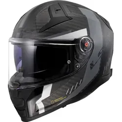 LS2 FF811 Vector II Carbon Grid Integralhelm - Matt Schwarz/Grau - XXS - Motorradhelm aus leichtem Carbon mit Twin Shield System, hypoallergenem Innenfutter und Notfallentriegelung für maximale Sicherheit und Komfort.