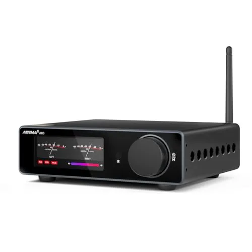 AIYIMA A80 Leistungsverstärker DAC mit PFFB TPA3255D2 Stereo HiFi 2.0 Kanal Klasse D Bluetooth Verstärker 300Wx2 ESS9038Q2M Decoder Heimkino-Receiver mit PC-USB Koaxial Optischer TRS Cinch-Eingang