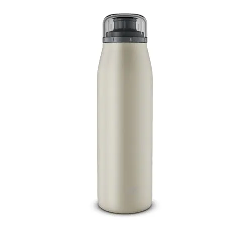 Alfi Isolierflasche ISO Bottle 0,35 L - Beige Metall - Thermobehälter mit doppelwandiger, BPA-freier Bauweise, die Getränke warm oder kalt hält. 100% dicht und bruchsicher, ideal für unterwegs.