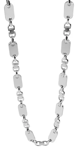 Akzent Kette Unisex - Premium Halskette Unisex aus Edelstahl in Silber, 100% Wasserfest & Hautverträglich