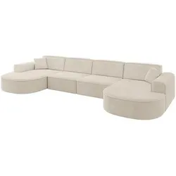 ALTDECOR Ecksofa MARI-U2 - Beige - U-Form Schlafsofa für maximalen Komfort - Sofa in U-Form, ideal für stilvolle Wohnzimmer. Hochwertige Polsterung und robuste Konstruktion bieten höchsten Sitz- und Liegekomfort. Perfekt für gemütliche Abende mit Familie und Freunden.