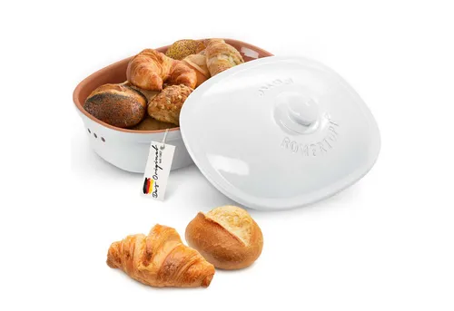 RÖMERTOPF Vorratsdose Brottopf oval MAXI 6,5 Liter in weiß von RÖMERTOPF