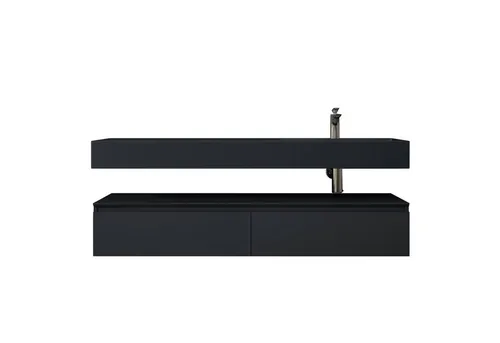 Mai & Mai Badmöbel-Set mit Soft-Close Schubladen - Badmöbel-Set mit hochwertigem Mineralguss-Waschbecken, 150 cm breit, wasserdicht und zeitlos im Design – ideal für ein aufgeräumtes Badezimmer.