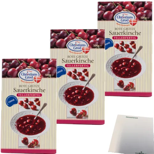 Chr.Grod Grütze Sauerkirsche Tellerfertig 3er Pack 3x500g Packungusy Block