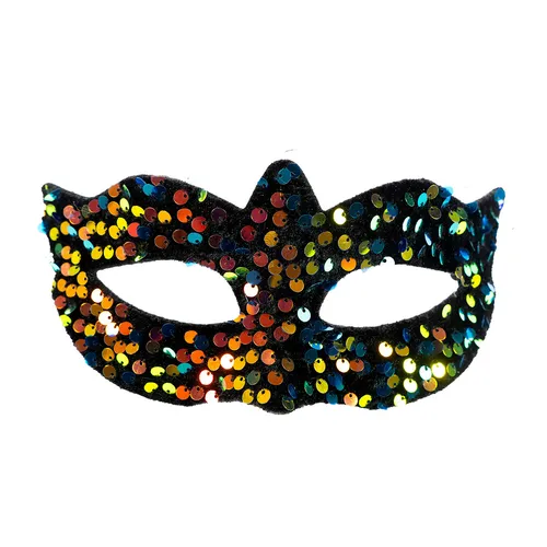 Ozdoba karnawałowa maska wenecka cekinowa jasna Party ARPEX KM2578 5902934242578