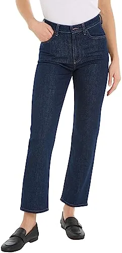 Tommy Hilfiger Damen Jeans Classic Straight High Waist, Blau (Rue), 27W / 30L - Jeans im 5-Pocket-Style, ideal für Büro und Alltag. Hoher Tragekomfort dank Stretchanteil und zeitlosem Design - der perfekte Allrounder für jede Gelegenheit.