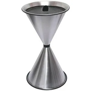 SZ-Metall Diabola Standascher aus Edelstahl - Hochwertiger Standascher für Innen- und Außenbereich, witterungsbeständig und langlebig mit integrierter Auffangschale aus Aluminium für einfache Reinigung.