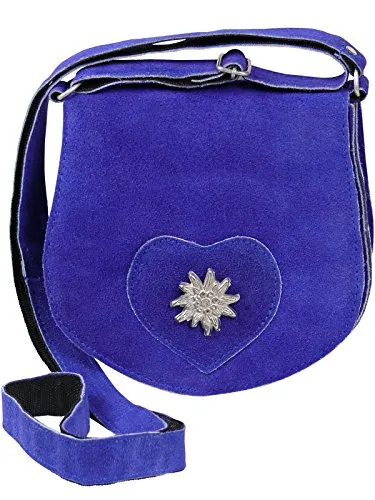 HC Damen kleine Trachtentasche mit Edelweiß, Farben:Royalblau