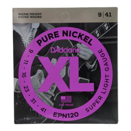 D Addario EPN120 - E-Gitarren-Saiten aus purem Nickel, für den warmen Vintage-Klang der 50er Jahre und hohe Reißfestigkeit