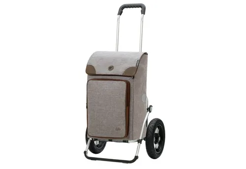 Andersen Shopper Royal Shopper mit Tasche Holk Einkaufstrolley Grau - Praktischer Einkaufstrolley mit 25 cm Luft- und Kugellagerrädern für müheloses Fahren. Ideal für den täglichen Einkauf, robust und platzsparend.