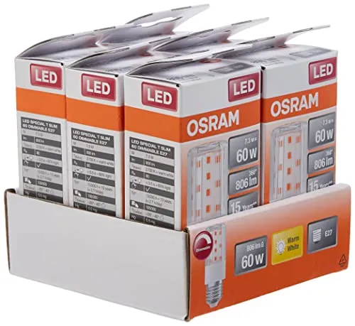 Osram LED Leuchtmittel Slim T Röhre 7,3W E27 dimmbar