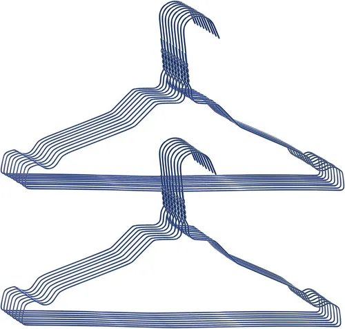 RSR Hangers Kleiderbügel Drahtbügel Metall Blau einfarbig 40 cm, (100-tlg)