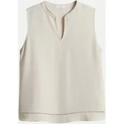 OPUS Blusentop FARIBICA Regular mit Lochspitze in Beige von OPUS