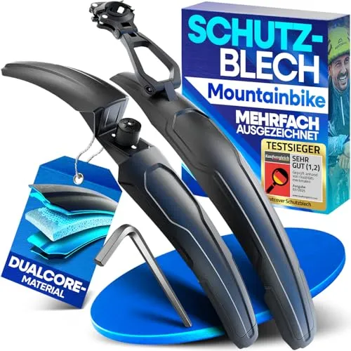 Nextcover® Fahrrad Schutzblech - Hochwertiger Spritzschutz für MTB - Fahrradschutzbleche mit innovativem Fast-Lock-Schnellspanner für einfache Montage. Optimaler Schutz bei Regen und Matsch, universell für 24-29 Zoll Räder.