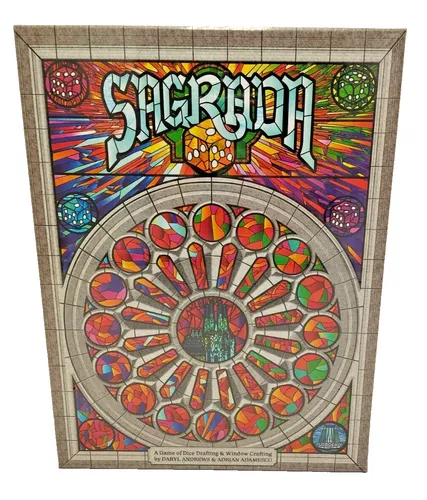 Asmodee Sagrada - Boardgame (English) (FGGSA01) - Gesellschaftsspiel, entwerfen Sie Ihr eigenes Meisterwerk aus buntem Glas mit strategischem Würfeldrafting und speziellen Werkzeugen für spannende Spielvariationen.
