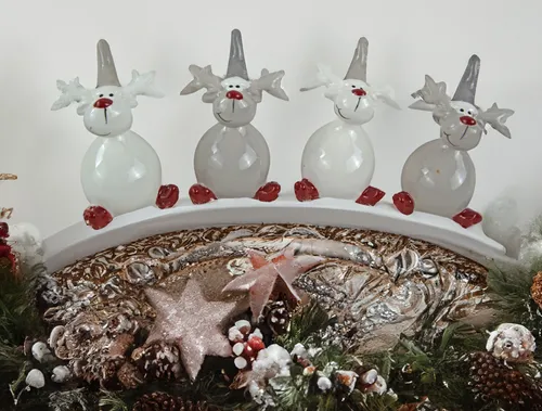 4er Set niedlicher Elch sitzend in grau von Posiwio