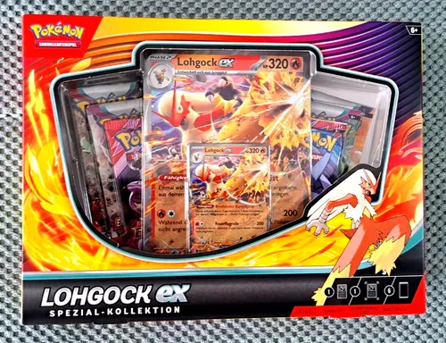 Pokémon Lohgock ex Spezial-Kollektion Deutsch - Sammelkarten mit kraftvollem Lohgock-ex! Enthält holografische Karten und 6 Boosterpacks für spannende Duelle und strategische Erweiterungen.