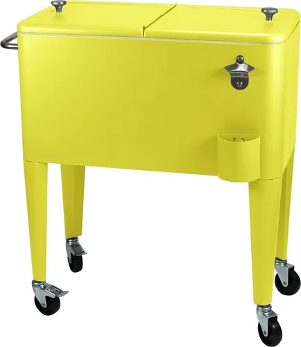 Kailua Cooler - Rollbare Kühlbox (Gelb) - Kühltaschen & -boxen mit 60 Litern Fassungsvermögen, integriertem Flaschenöffner und Ablassventil. Ideal für Partys und Ausflüge.