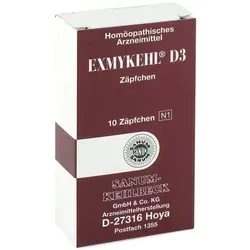 Exmykehl D 3 Zäpfchen 10 ST - Homöopathische Zäpfchen für die rektale Anwendung, ideal zur Unterstützung der Pflege. Praktische Packung mit 10 Stück für den einfachen Einsatz.