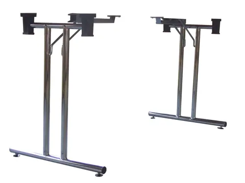 Klapptisch-Gestell CR pol.H.710-715mm - Zubehör für Möbel: stabiles Klapptischgestell aus Stahl, ideal für Tischmaße ab 1250 x 650 mm, inklusive Befestigungsschrauben für einfache Montage.