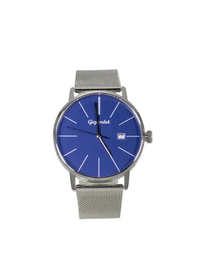 Gigandet Quarzuhr Armbanduhr Herren Edelstahl Silber Blau G42-021, Mineralglas, Datumsanzeige