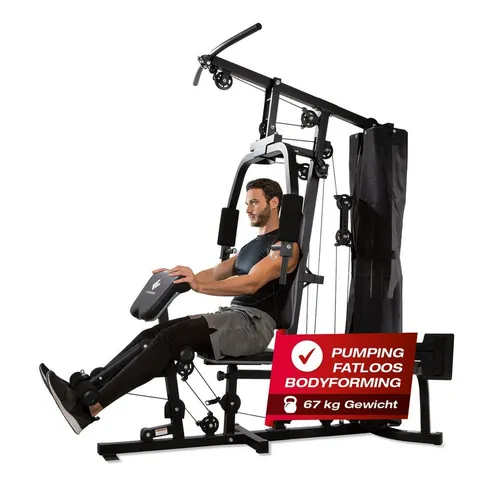 FitEngine Kraftstation | Multifunktions-Homegym für Ganzkörpertraining - Heimtrainingssysteme mit bis zu 67 kg einstellbaren Gewichten für individuelles Muskeltraining – ideal für zu Hause mit hoher Übungsvielfalt und sicherem Stand.
