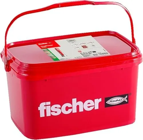 Fischer Dübel 564115 - DuoPower Eimer, 6x30mm, 3.200 Stück, universell einsetzbar für verschiedene Baustellen und Materialien