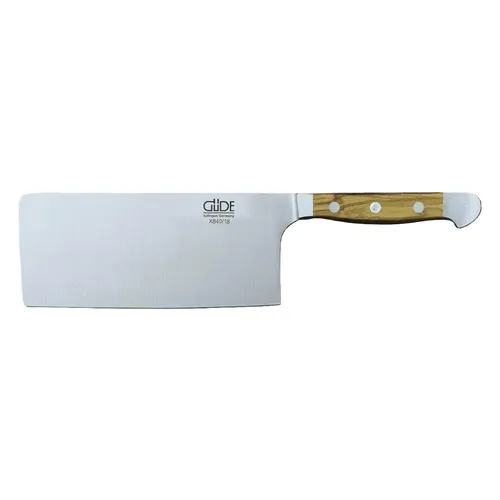 GÜDE Solingen China Kochmesser 18 cm - Handmade mit Olivenholzgriff - Kochmesser aus der Alpha Olive Serie, geschmiedet in Deutschland, mit einzigartigem Doppelkropf und 18 cm Klinge. Perfekt für präzises Schneiden von Fleisch, Gemüse und mehr.
