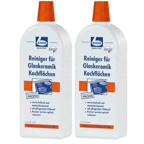Dr. Becher CERAN Kochflächen Reiniger 500 ml - 2er Set - Küchenreiniger für CERAN Kochflächen, entfernt mühelos hartnäckige Rückstände und sorgt für strahlenden Glanz.