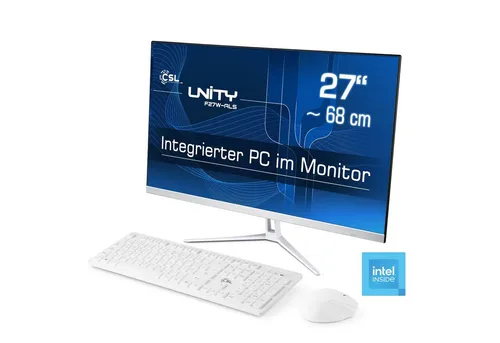 CSL Unity F27-ALS N200 All-in-One PC - PC-Systeme mit 27 Zoll Full HD Display, Intel® N200 Prozessor, 32 GB RAM und 256 GB SSD für schnelle Leistung und effizientes Arbeiten.